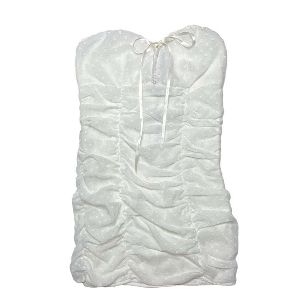 Cider Lace Ruched Strapless Mini Dress Size XS